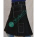 Black Modern Work Utility Kilt